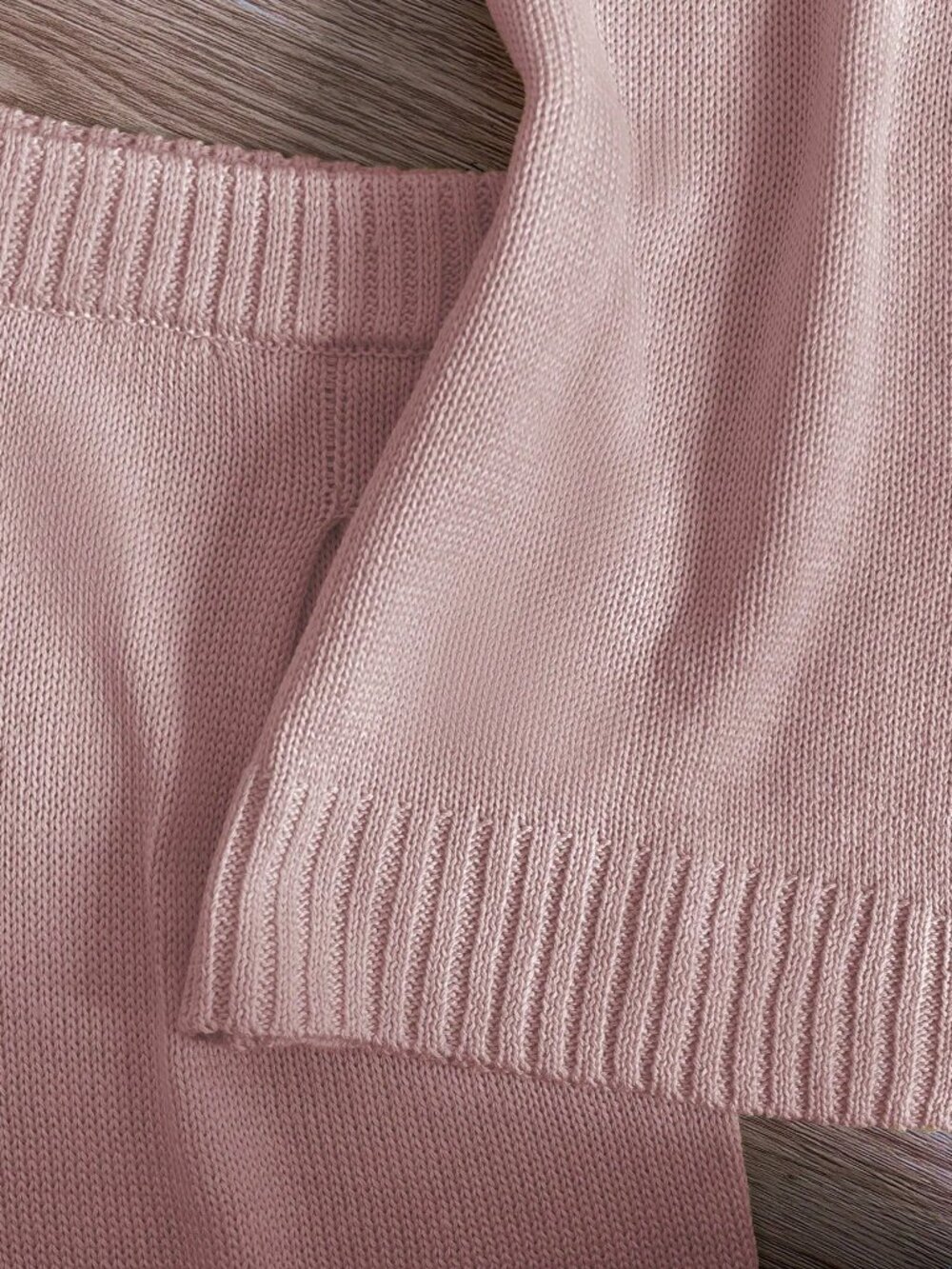 Pink Casual Women's Single-Breasted Knit Cardigan & Shorts 2-Piece Sweater Set - Picture 6 of 6